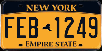 NY license plate FEB1249