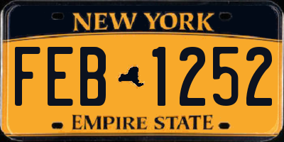 NY license plate FEB1252