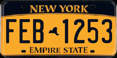 NY license plate FEB1253
