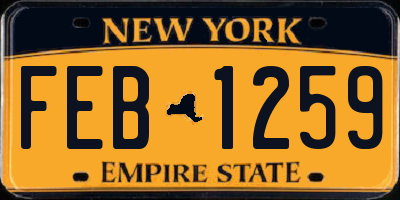 NY license plate FEB1259