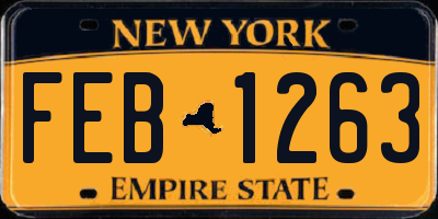 NY license plate FEB1263