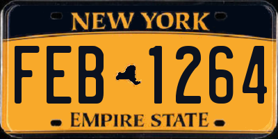 NY license plate FEB1264