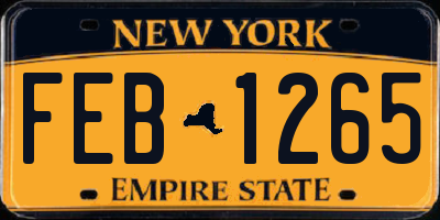 NY license plate FEB1265