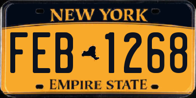 NY license plate FEB1268