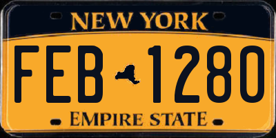 NY license plate FEB1280