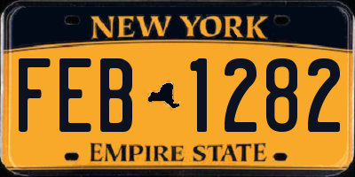 NY license plate FEB1282