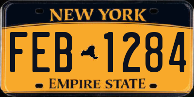 NY license plate FEB1284