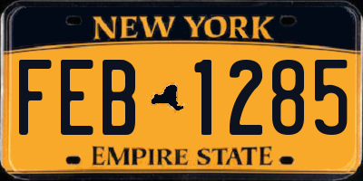 NY license plate FEB1285