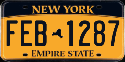 NY license plate FEB1287