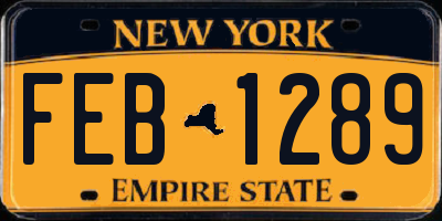 NY license plate FEB1289