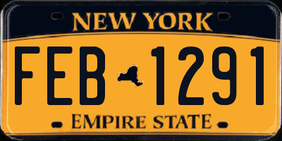 NY license plate FEB1291