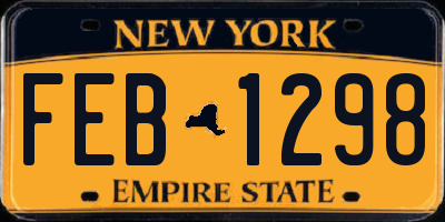 NY license plate FEB1298