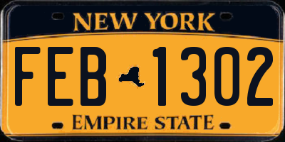 NY license plate FEB1302