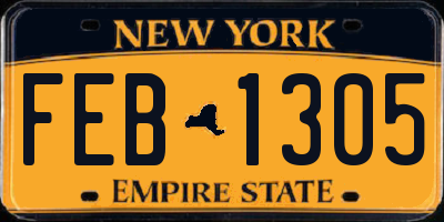 NY license plate FEB1305