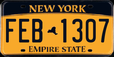 NY license plate FEB1307