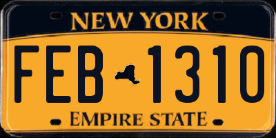 NY license plate FEB1310