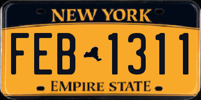 NY license plate FEB1311