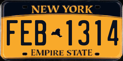 NY license plate FEB1314