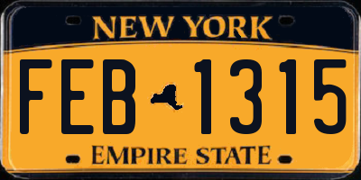 NY license plate FEB1315