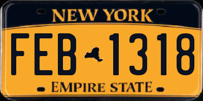 NY license plate FEB1318
