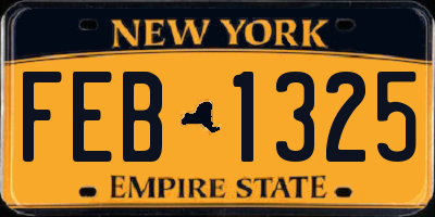 NY license plate FEB1325