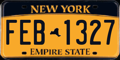 NY license plate FEB1327
