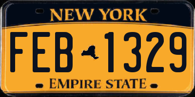 NY license plate FEB1329