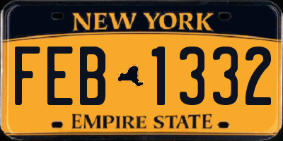 NY license plate FEB1332