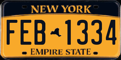 NY license plate FEB1334