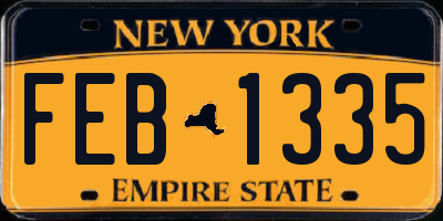NY license plate FEB1335