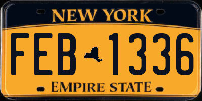 NY license plate FEB1336