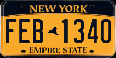 NY license plate FEB1340