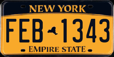 NY license plate FEB1343