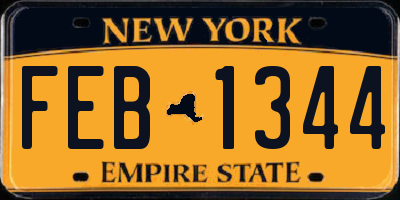 NY license plate FEB1344