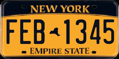 NY license plate FEB1345