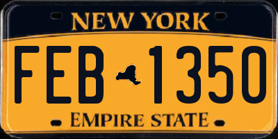 NY license plate FEB1350