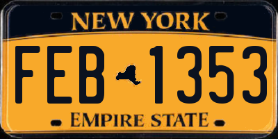 NY license plate FEB1353