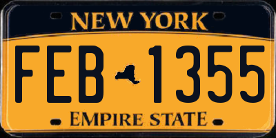 NY license plate FEB1355