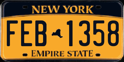 NY license plate FEB1358