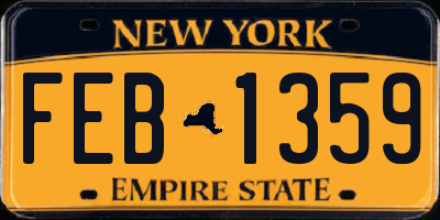 NY license plate FEB1359