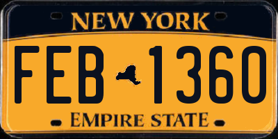 NY license plate FEB1360