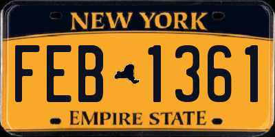 NY license plate FEB1361
