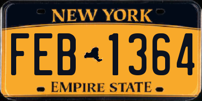 NY license plate FEB1364