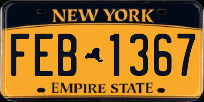 NY license plate FEB1367