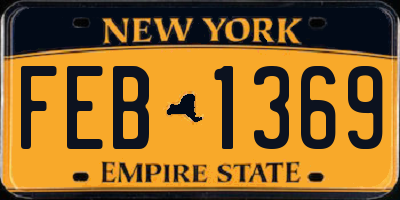 NY license plate FEB1369
