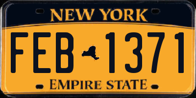 NY license plate FEB1371