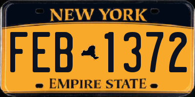 NY license plate FEB1372