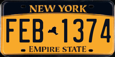 NY license plate FEB1374