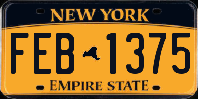 NY license plate FEB1375