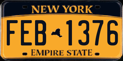 NY license plate FEB1376